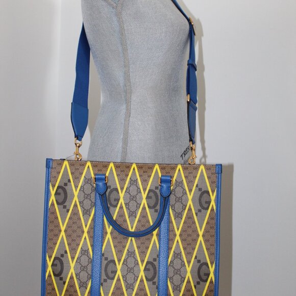 NWT Gucci GG Supreme Monogram Rhombus Large Tote Bag 726273 - Picture 11 of 16